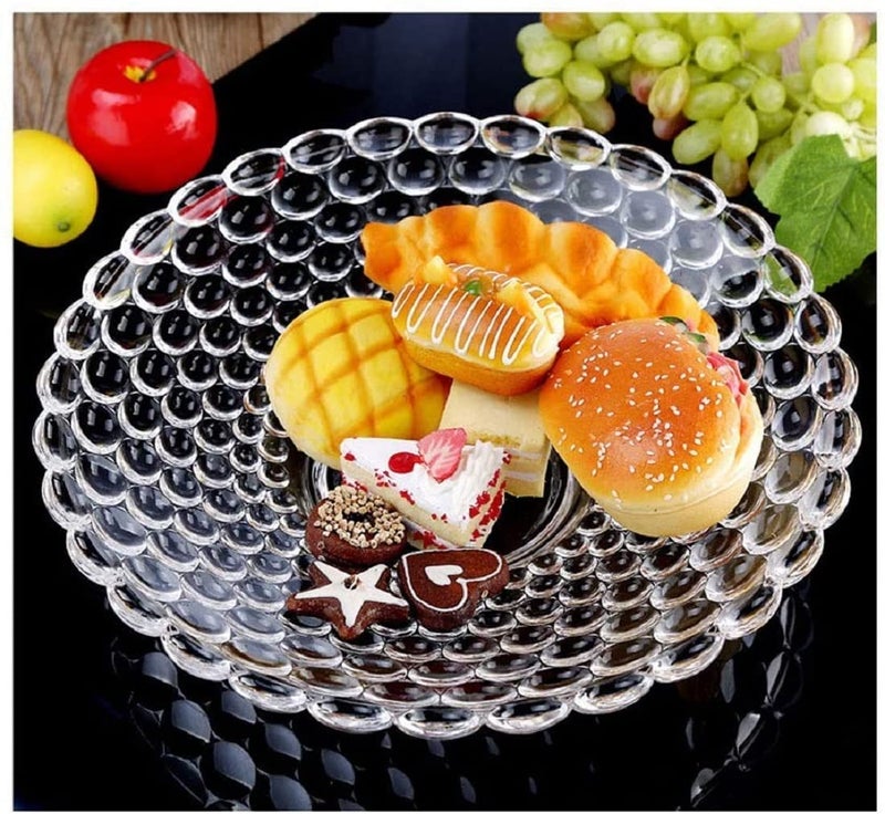 RAHAS Decorative Glass Bowl as a Fruit Bowl Glass Plate for Dining Table Serving Dry Fruits Bowl Set for Crystal Bowl for Home Glass Serving Vegetable and Fruit Bowl Tray Transparent Pack of 1 - Image 1