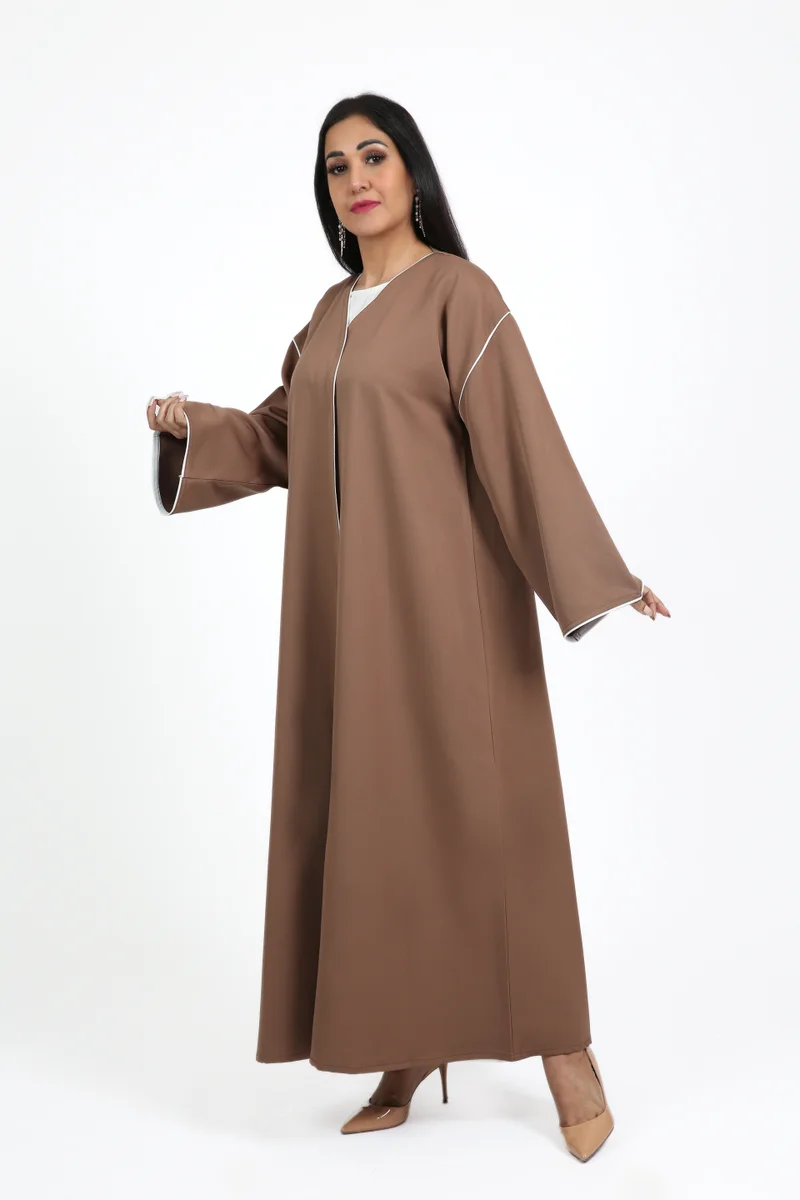 Nikias  Nikias Brown barbie crepe with off-white pipping for Women | Best Price UAE