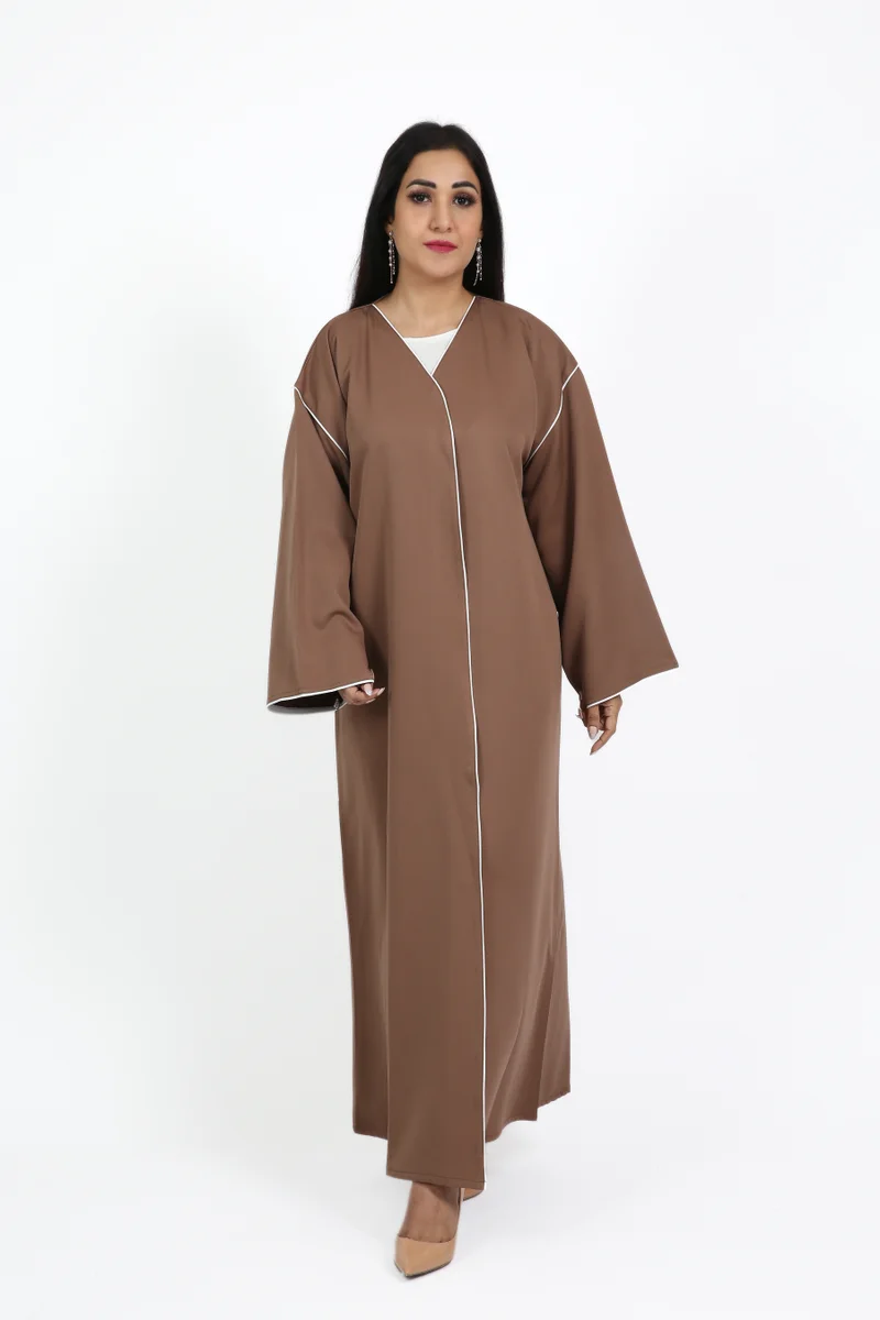 Nikias Nikias Brown barbie crepe with off-white pipping