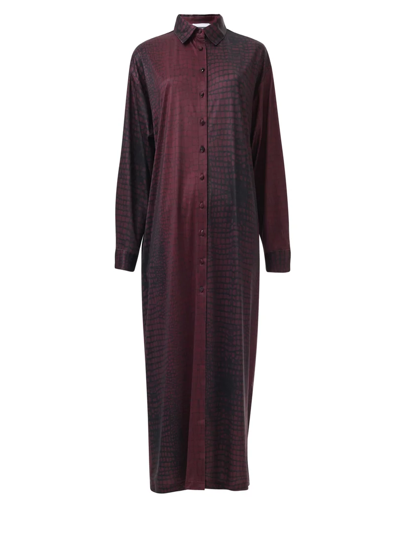 leem  Abstract Print Maxi Shirt for Women | Best Price UAE