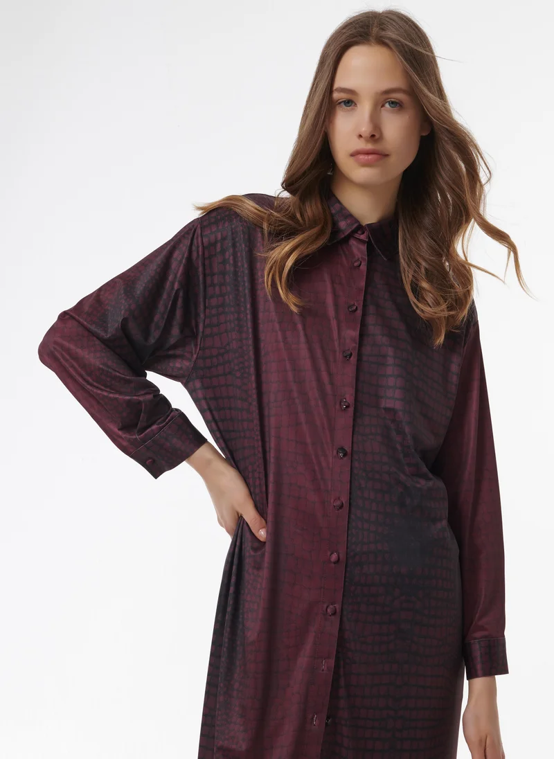leem  Abstract Print Maxi Shirt for Women | Best Price UAE