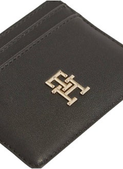 TOMMY HILFIGER Women's TH Monogram Credit Card Holder - Faux Leather, Black  - Image 4