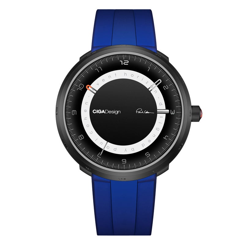 CIGA Design Silicone Black Hole Analog Dial Men Watch-U011-Sb01-W3S6U, Blue Band - Image 4