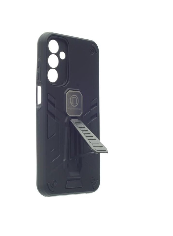 Hard Silicone Back Cover with Magnetic Kickstand for Samsung Galaxy A15, A24, A25 - Black - Image 2