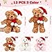 Hungdao 12 Pcs Large Christmas Bears Plush Toys Bulk 984 Inch Soft Bears Stuffed Animals with Red Cute Hats Scarfs Gifts for Kids Adults Christmas Stocking Birthday Holiday Party Favors Donation - Image 4