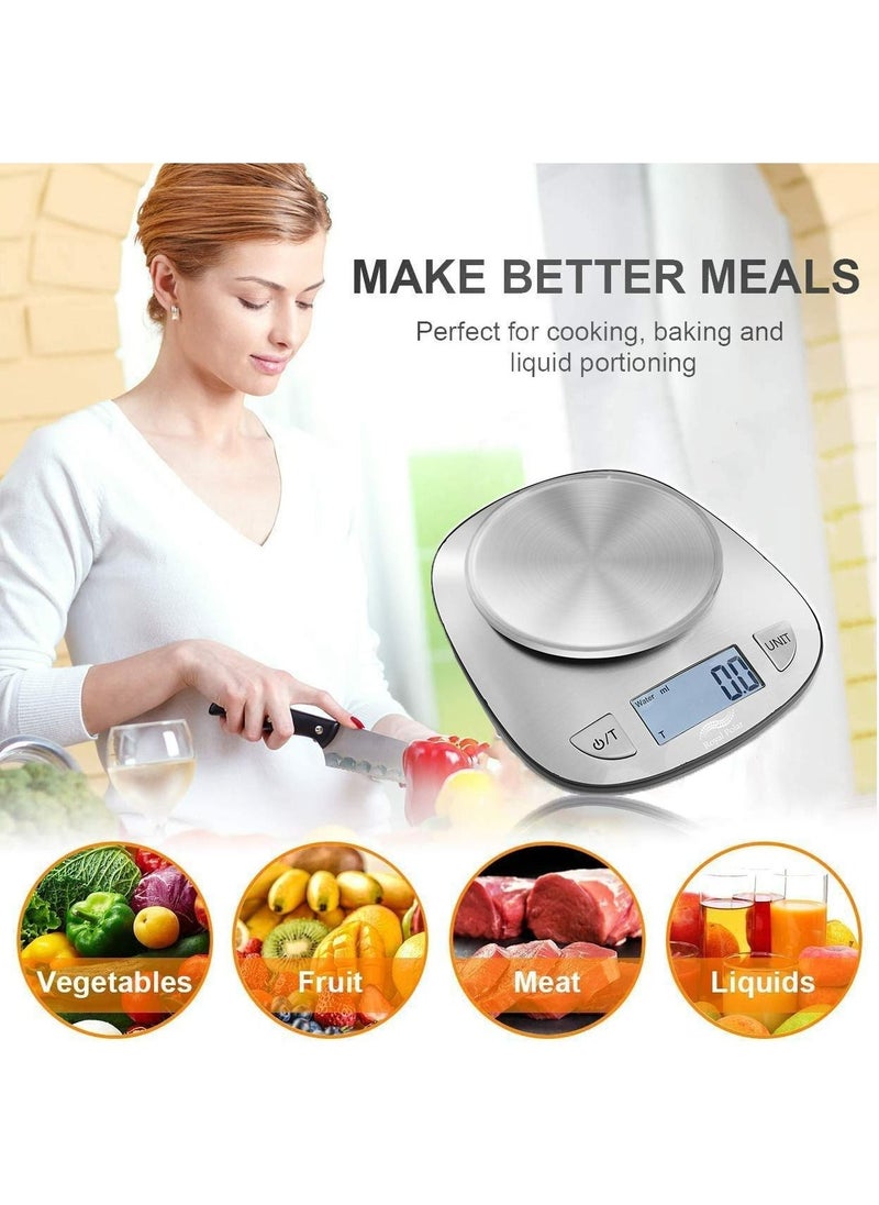 Royal Polar RoyalPolar Food Scale Multifunction Digital Kitchen Scale High Accuracy Electronic Food Weight with Large LCD Display, Stainless Steel Platform, Ultra Slim, From 0.1g up to 5kg (5kg/0.1g)  - Image 4