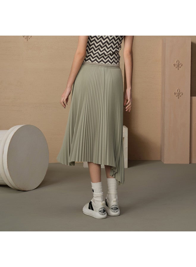 PALLADIUM Summer Midi Skirt, Irregular Versatile Casual Flowy And Dynamic Pleated Skirt, Comfortable Half Skirt, Midi Skirt - Image 4