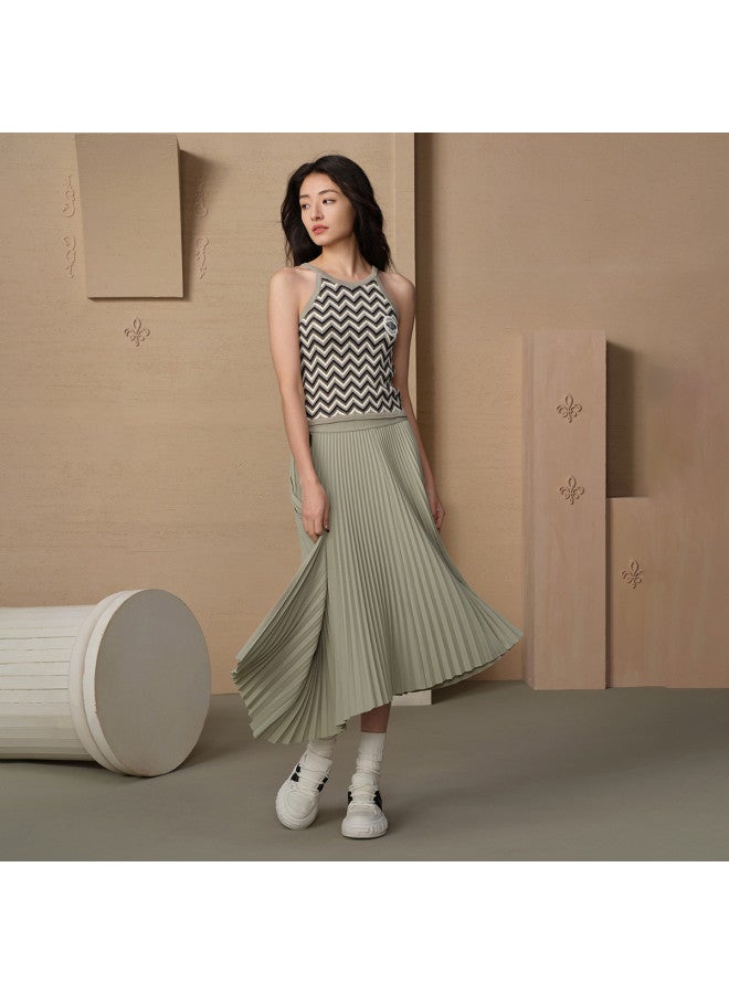 PALLADIUM Summer Midi Skirt, Irregular Versatile Casual Flowy And Dynamic Pleated Skirt, Comfortable Half Skirt, Midi Skirt - Image 3