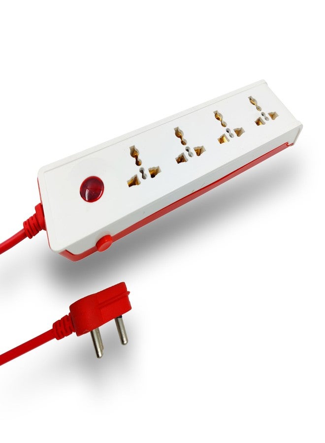 Hillgrove Heavy Duty 5 Meter Long Cable Power Extension Board with 4 Universal Socket and 1 Switch Surge Protector Board for Computer/Home 4 Socket Extension Boards (White) - Image 1