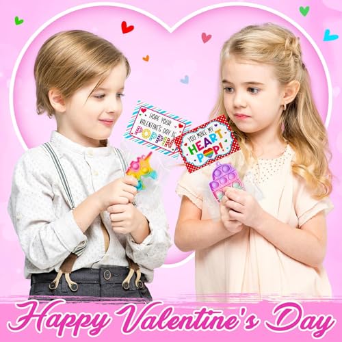 Qinline 24 Pack Easter Day Gifts for Kids Unicorn Pop Fidget Toys with Gift Cards for Kid Boy Girl Bulk Kid Easter Egg Fillers Party Favors School Classroom Prizes Exchange Goodie Bags Stuffers - Image 5