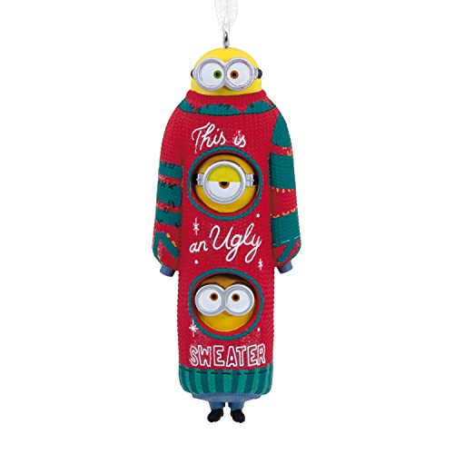 Hallmark Minions: The Rise of Gru, Bob, Kevin, and Stuart The Minions in Ugly Christmas Sweater Christmas Ornament - Image 1