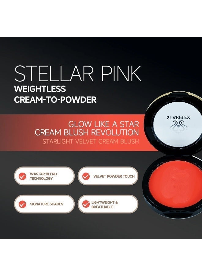 STARPLEX Cream Blush Starlight Velvet Blush Cream Lip & Cheek 2-in-1 IPINK, Transparent Skylight Portable, Waterproof Sweatproof Long Lasting, Finger Apply Natural Brighten Complexion, 6 Shades Available - Image 5