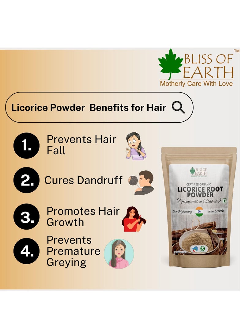 BLISS OF EARTH - Bliss Of Earth Organic Licorice Root Powder For Eating Mulethi Powder Organic For Skin Whitening Hair & Face 453Gm - Image 1