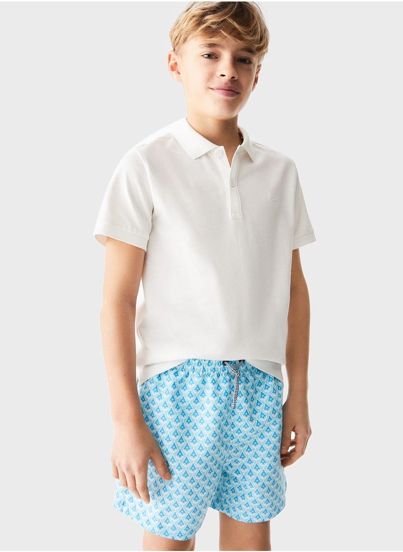 MANGO - Kids Printed Swimming Trunks - Image 1