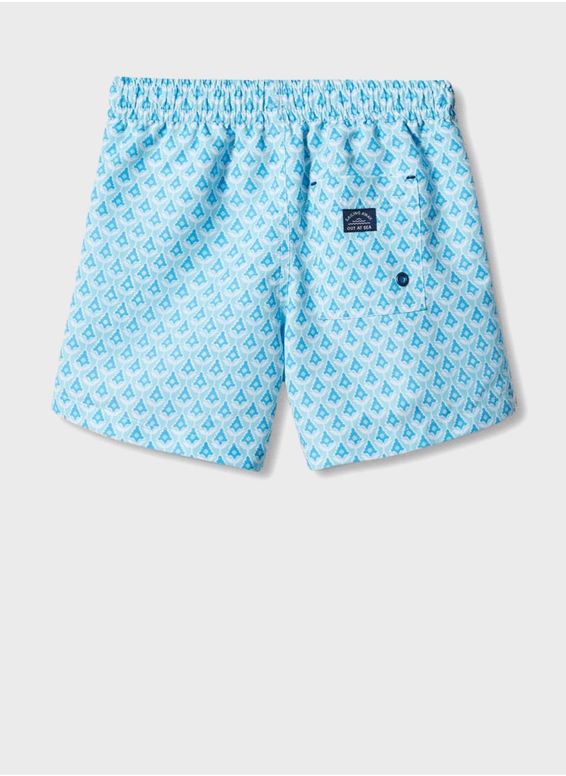 MANGO - Kids Printed Swimming Trunks - Image 1
