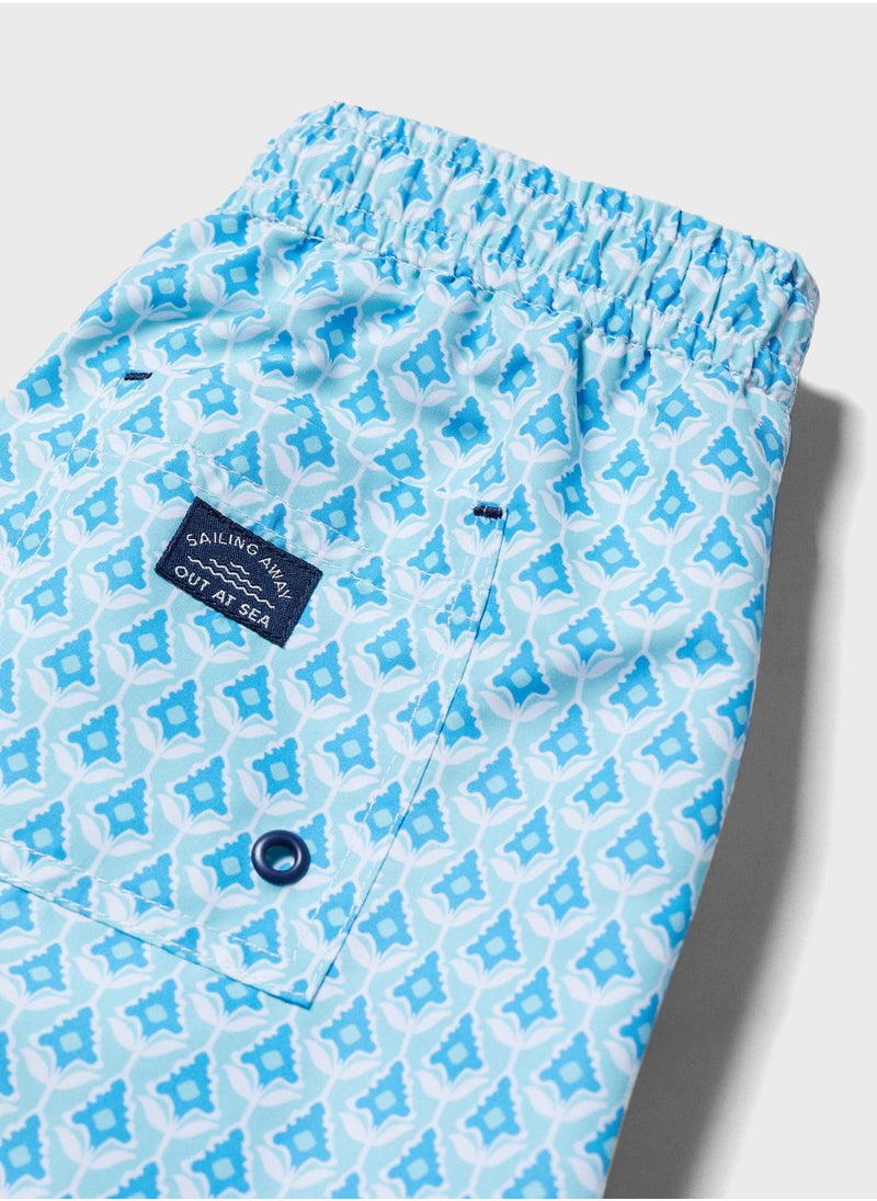 MANGO - Kids Printed Swimming Trunks - Image 1