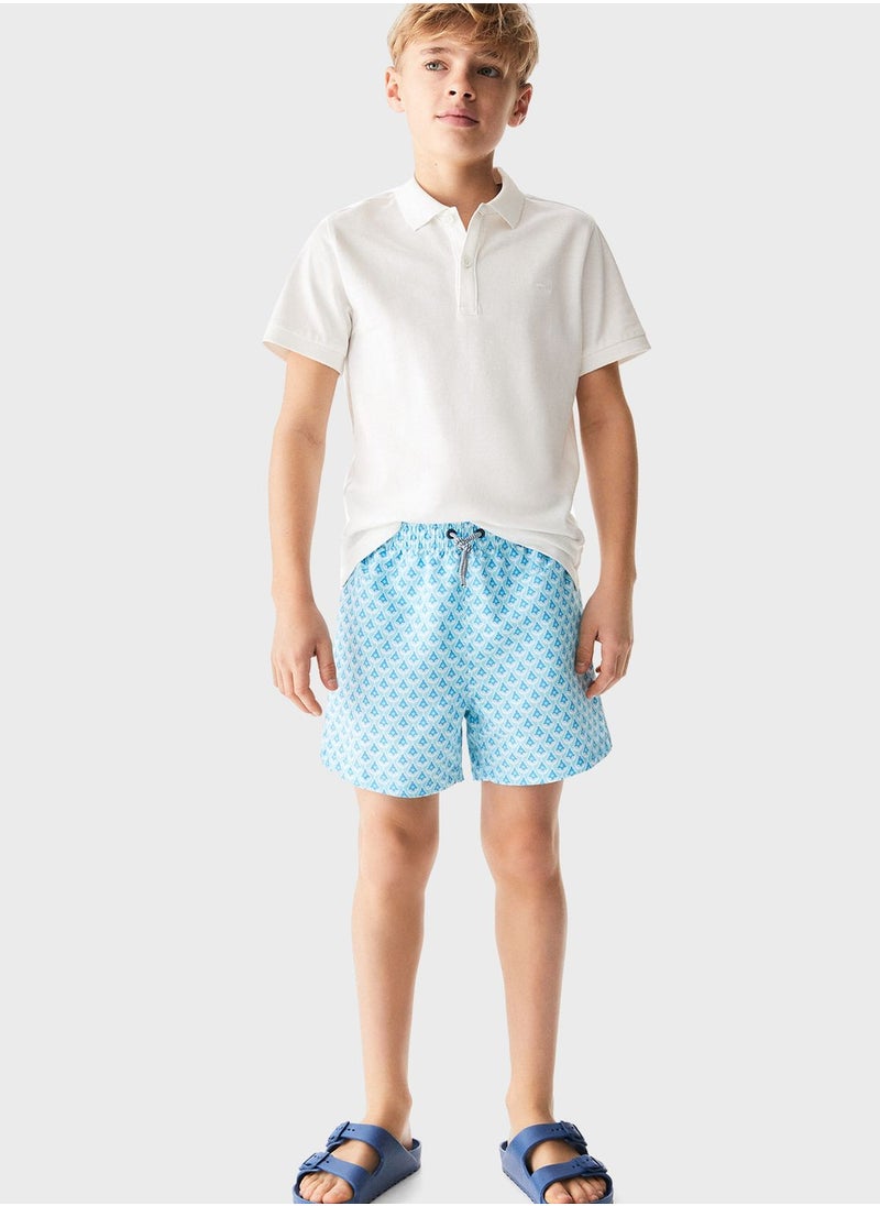 MANGO - Kids Printed Swimming Trunks - Image 1