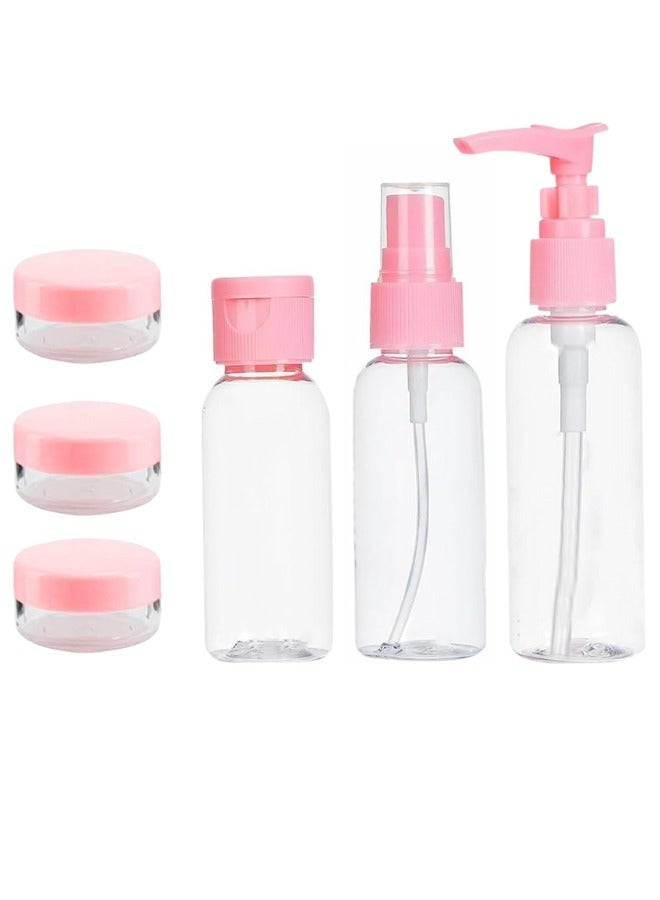 Travel Cosmetic Bottles (6 Pack) - Small Empty Refillable Containers with Bag - Essential Travel Kit and Accessories for Shampoo and Cosmetics (Multicolor) - Image 1
