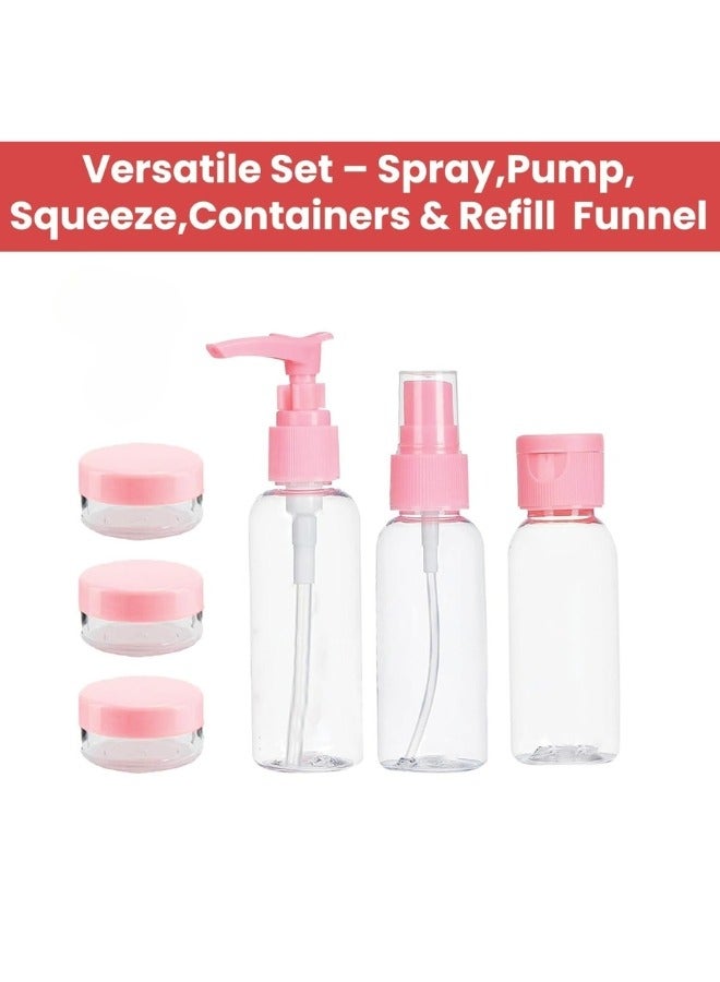 Travel Cosmetic Bottles (6 Pack) - Small Empty Refillable Containers with Bag - Essential Travel Kit and Accessories for Shampoo and Cosmetics (Multicolor) - Image 3