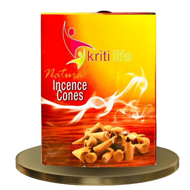 KRITILIFE Kriti Life Natural Scented Incense Cone Nag Champa 200Gm 60 Cone 40 Minutes Burn Time Organic Dhoop for Pooja Home Fragrance Aromatherapy Height 5 CM Diameter 125 CM  - Image 1