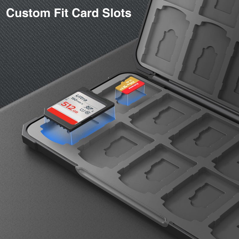 HEIYING Memory Card Case for SD/TF Cards,Portable SD Card Holder Storage Case Compatible with 20 SDXC SDHC and 20 TF Cards Slots - Image 3