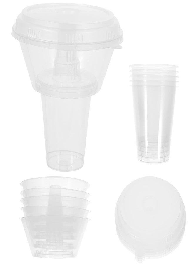 MUCKLILY Combined Beverage Cup and Snack Bowl Set 7.08 Inch Portable Food Bowls with Lids 5-Pack Convenient Snack Accessory for Parties and Daily Use - Image 1