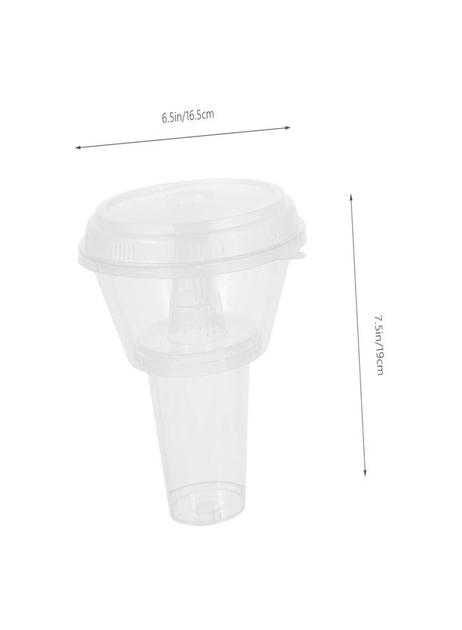 MUCKLILY Combined Beverage Cup and Snack Bowl Set 7.08 Inch Portable Food Bowls with Lids 5-Pack Convenient Snack Accessory for Parties and Daily Use - Image 2