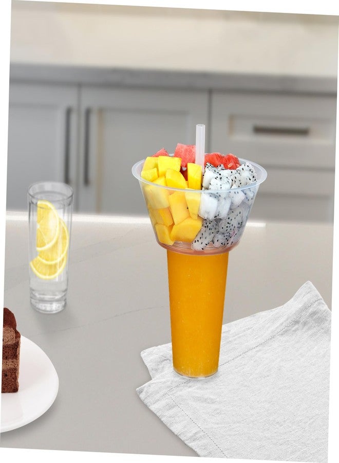 MUCKLILY Combined Beverage Cup and Snack Bowl Set 7.08 Inch Portable Food Bowls with Lids 5-Pack Convenient Snack Accessory for Parties and Daily Use - Image 4