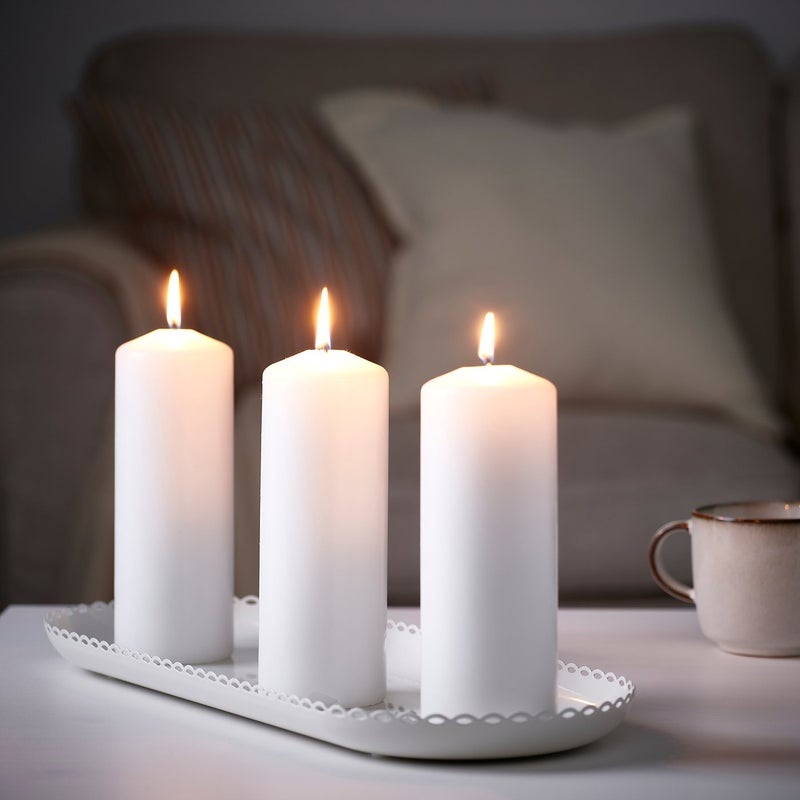 Baitique Powder-Coated Steel Candle Dish, Off-White, 45x17 cm - Image 3