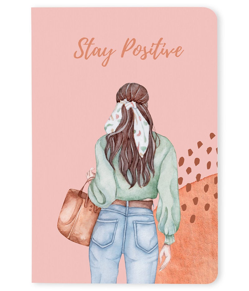 BOUND N FOUND 100 GSM A5 Dot Grid Journal Diary for Girls: 160 Pages (Stay Positive) - Image 1