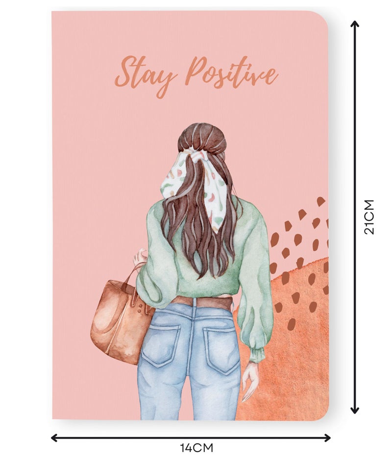 BOUND N FOUND 100 GSM A5 Dot Grid Journal Diary for Girls: 160 Pages (Stay Positive) - Image 2