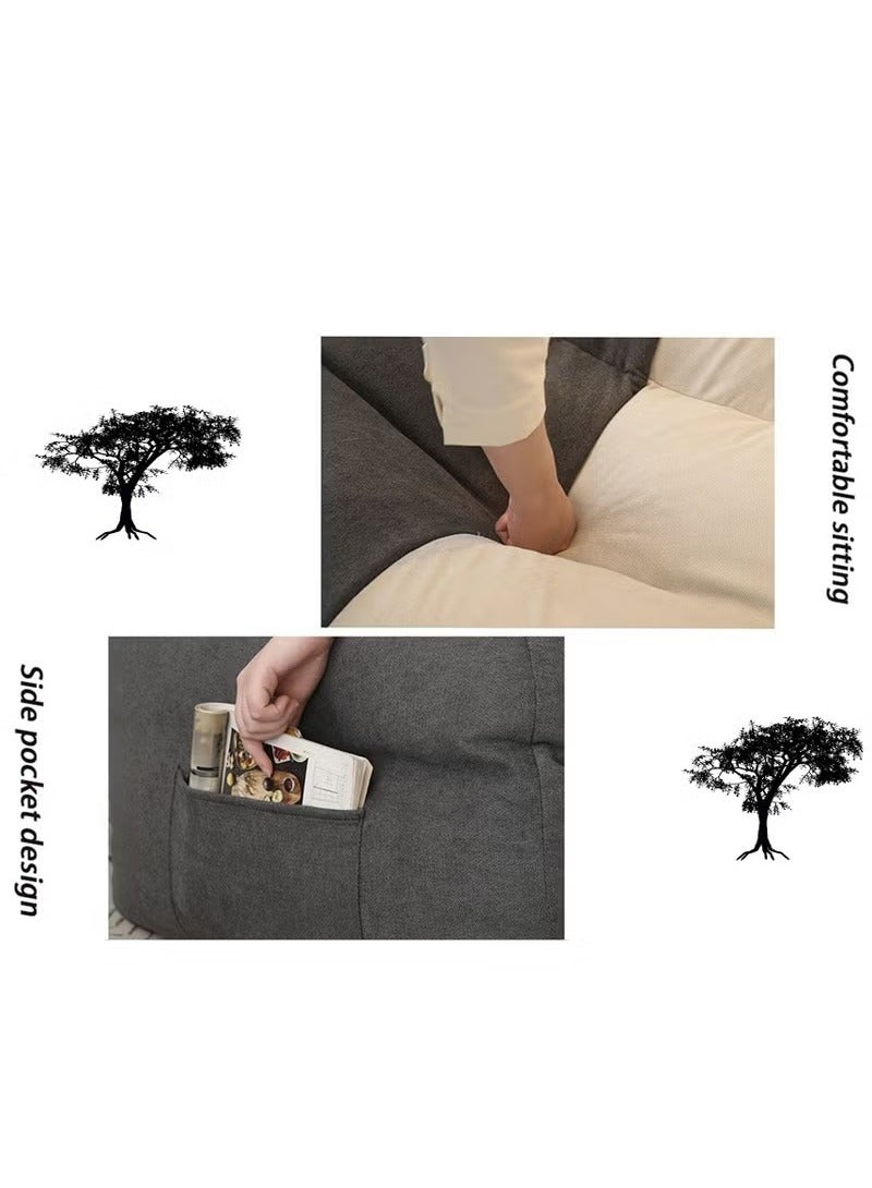 Arabest Bean Bag for Adults Sofa Cover- Large Bean Bag Sofa Cover with Armrests, Bean Bag Sofa Cover Stuffed High-Density Foam, Lazy Sofa Comfy Chair, BeanBag Chair for Bedroom, Living Room ，Sofa Cover(Light Grey) - Image 3