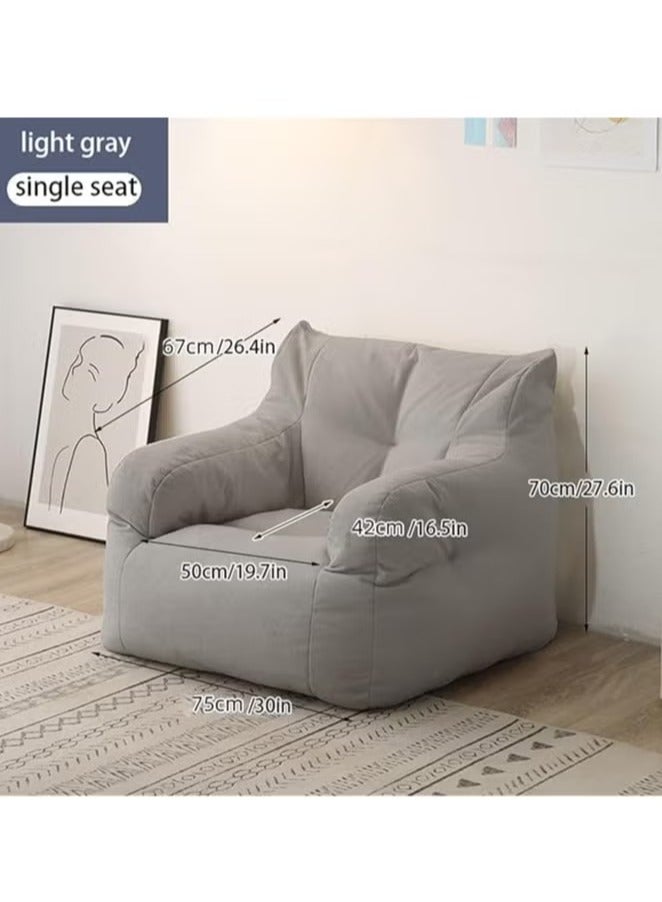 Arabest Bean Bag for Adults Sofa Cover- Large Bean Bag Sofa Cover with Armrests, Bean Bag Sofa Cover Stuffed High-Density Foam, Lazy Sofa Comfy Chair, BeanBag Chair for Bedroom, Living Room ，Sofa Cover(Light Grey) - Image 5