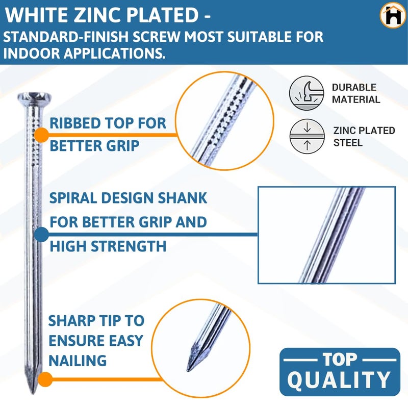 Homdum مسامير خرسانية من الصلب الصلب 1 1/2 بوصة (38 مم) عبوة من 100 قطعة - Image 5