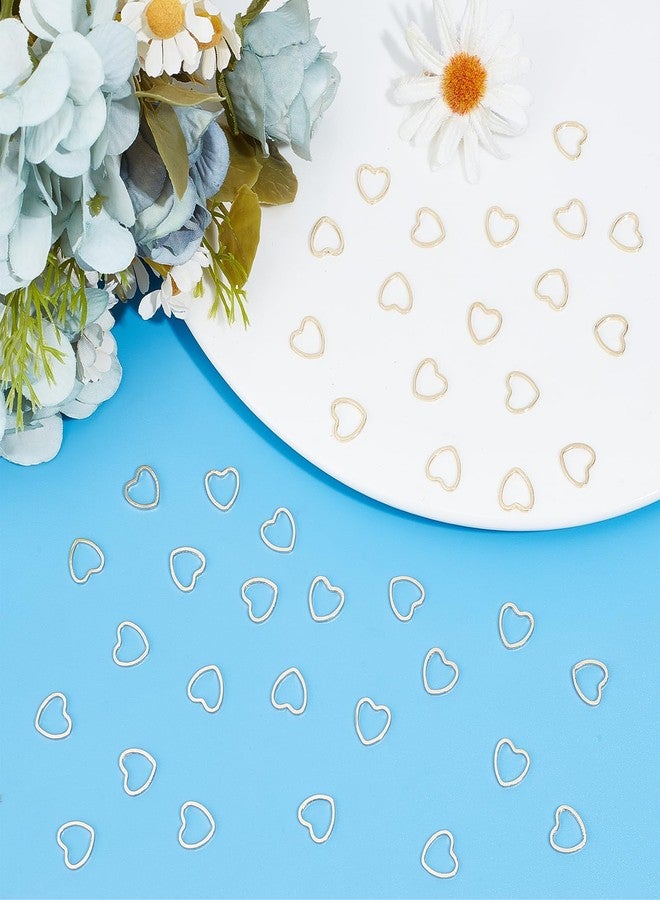 NICENEEDED 100 Pcs Heart Linking Rings Pendants, 14K Gold Filled Open Back Bezel Frame, Love Heart Charms Connectors Beading Hoop Earrings for DIY Resin Crafts Jewelry Making - Image 5