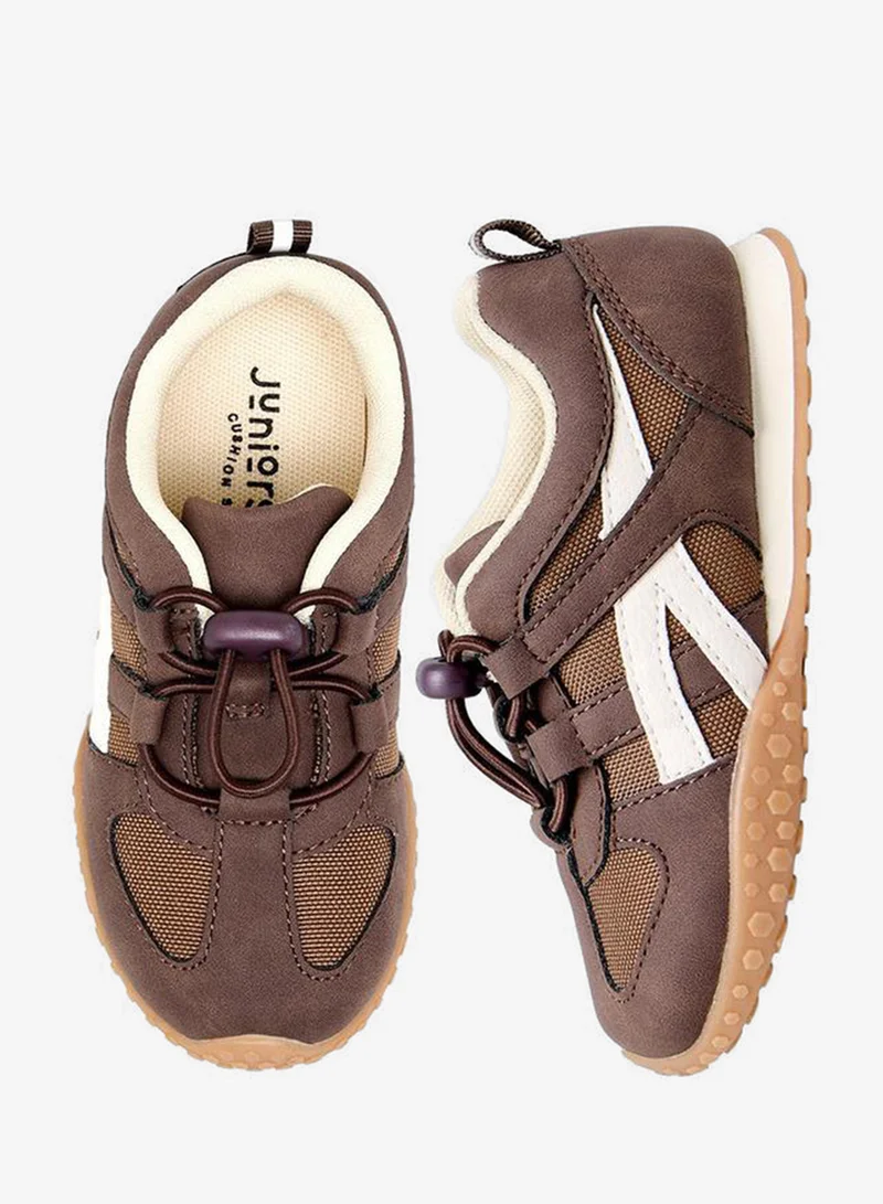 Juniors Boys Panelled Toggle Lace Ankle School Sneakers