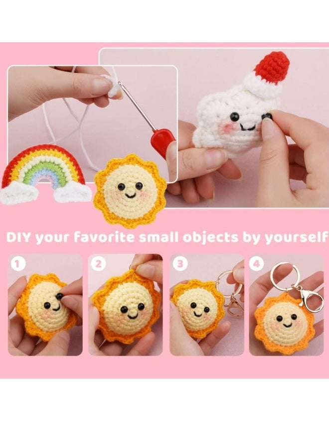 Crochet Kit for Beginners Starter Kit with 10 Yarn Colors Crochet Stuffing Keychain Instructions and Tutorials Perfect for Crafts - Image 2