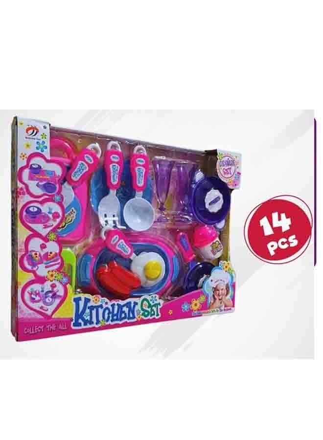 Ultimate Kids Kitchen Dishware Set 14-Piece Collection for Unlimited Pretend Play Cooking, Dining, and Entertaining Adventures 