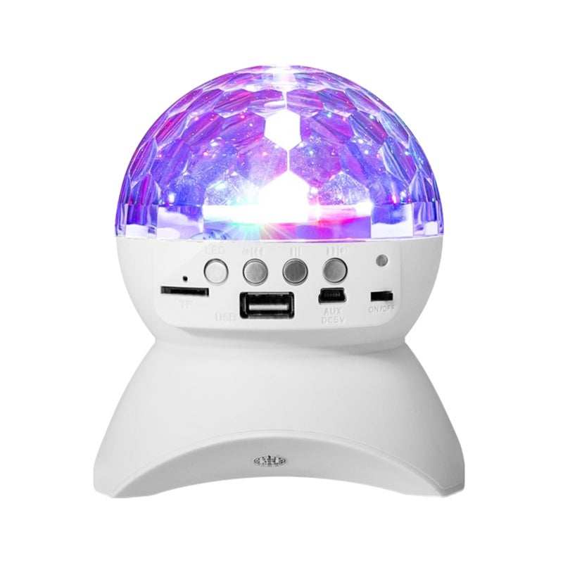 Portable Speaker 360° Rotating Crystal Ball Built-In Colorful LED Lights Disco Strobe - Auto-Enhanced Bass Audio Wireless Connection for Home Parties KTV Festivals - Image 1