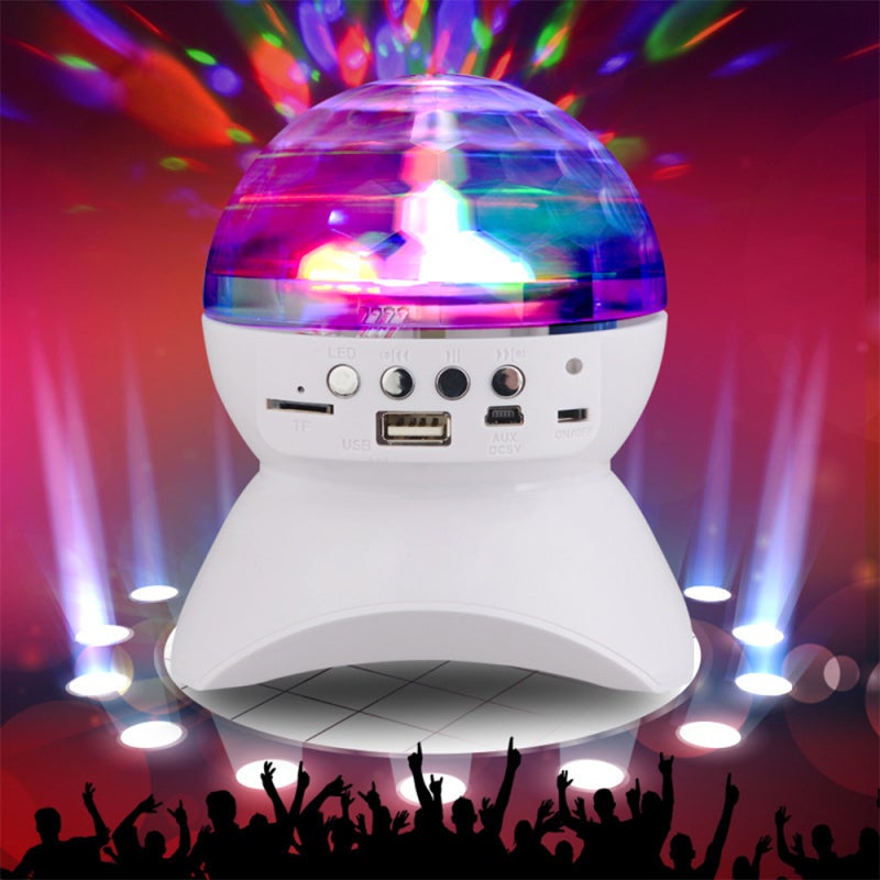 Portable Speaker 360° Rotating Crystal Ball Built-In Colorful LED Lights Disco Strobe - Auto-Enhanced Bass Audio Wireless Connection for Home Parties KTV Festivals - Image 3