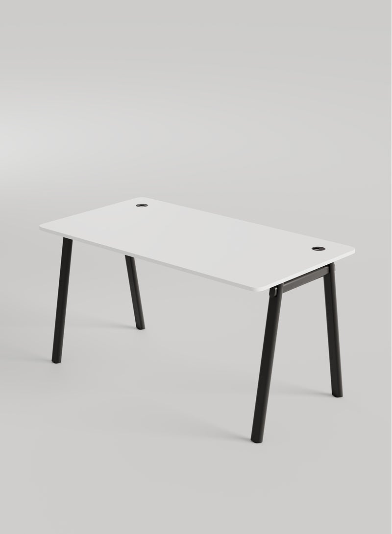 WORKSPACE Gaming Home Office Desk: Executive Design, 120x70cm, Black & White, Ergonomic Computer Workstation for Gamers and Professionals (White and Black) - Image 2