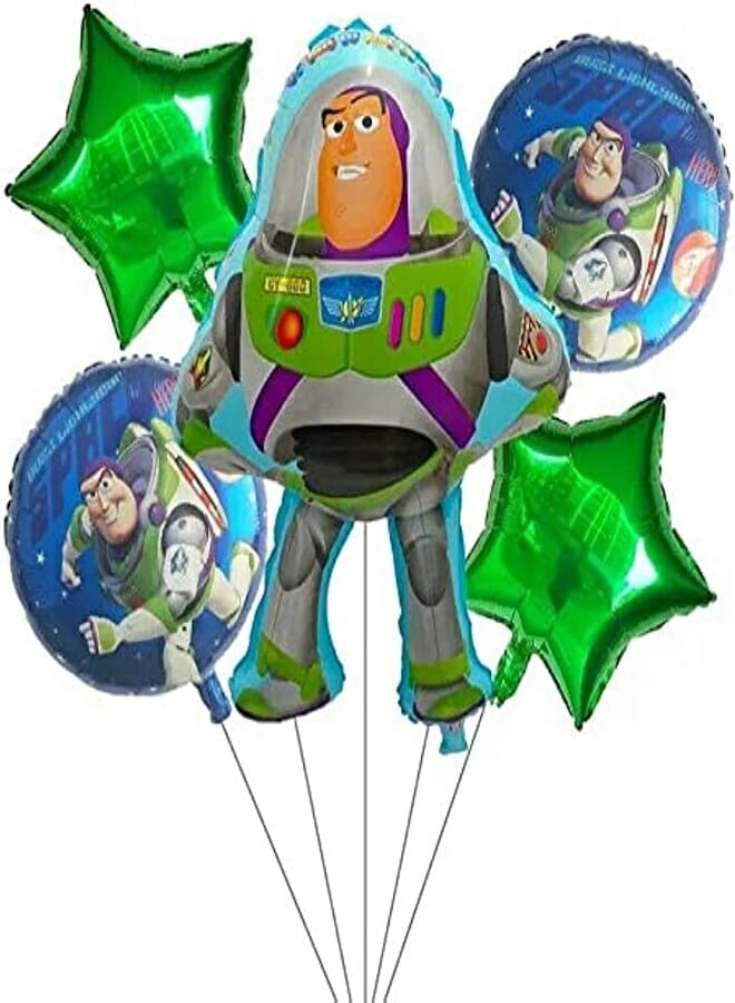 Secret Buzz Lightyear Toy Story Foil Balloons Kit 5pcs Happy Birthday Party Giant