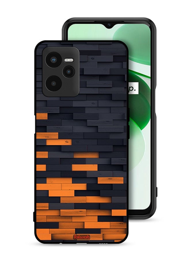 Tolwak Realme C35 Protective Case Cover Wooden Wall - Image 1