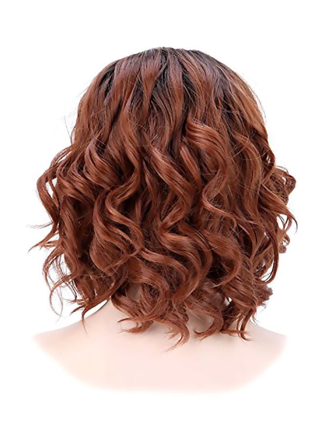 NIBEMINENT Short Curly Hair Wig Brown/Black