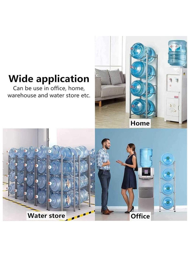 DubaiGallery 4-Tier Water Bottle Holder Cooler Jug Rack 5 Gallon Water Bottle Storage Rack Detachable Heavy Duty Chrome Water Bottle Cabby Rack  with Holder - Image 5