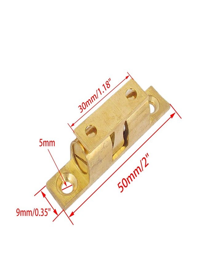 Sydien 50mm/1.96 inch Solid Brass Furniture Cabinet Closet Dual Ball Tension Roller Catch Latch Pack of 4 - Image 4