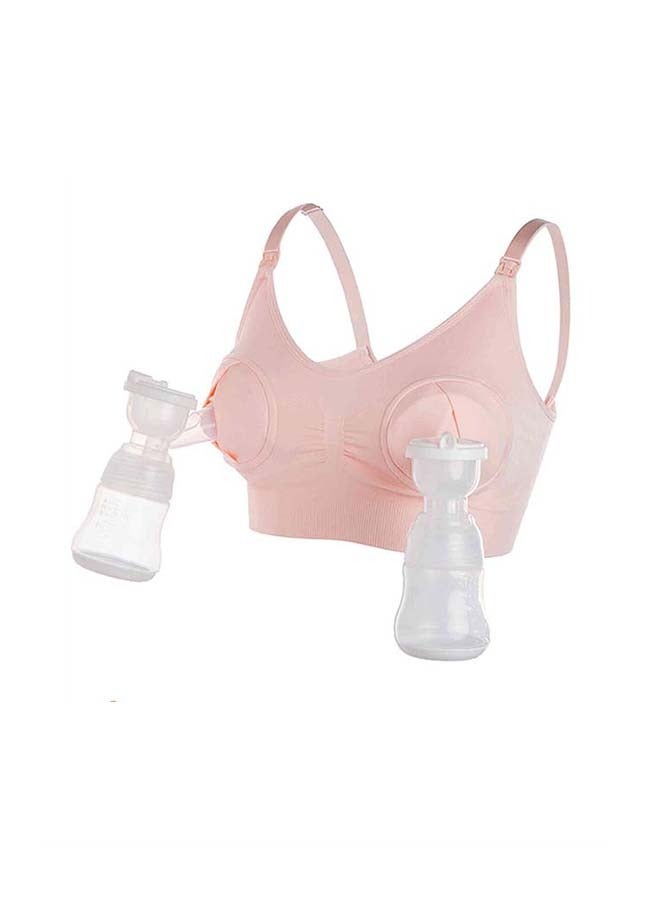 HomarKet Hands Free Pumping Bra, Adjustable Breast-Pump Holding and Nursing Bra,Pink(XL)  - Image 1