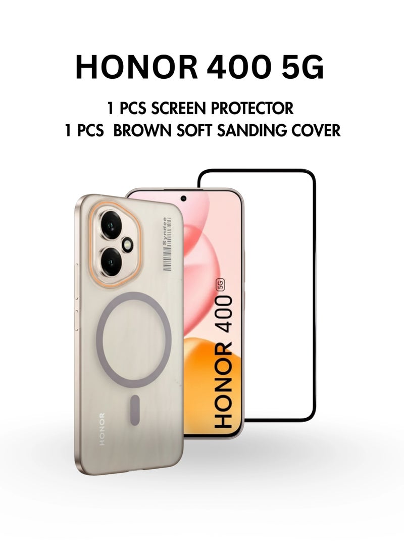 2 In 1 Pack of Honor 400 5G ,1Pcs of Brown Soft Sanding Cover,1pcs of ESD Screen Protector Glass - Image 1