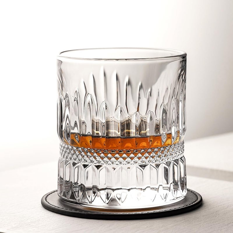 AZLVERA Crystal Whiskey Glasses 200ml Old Fashioned Tumblers Set of 2 Cut Glass Design - Image 2