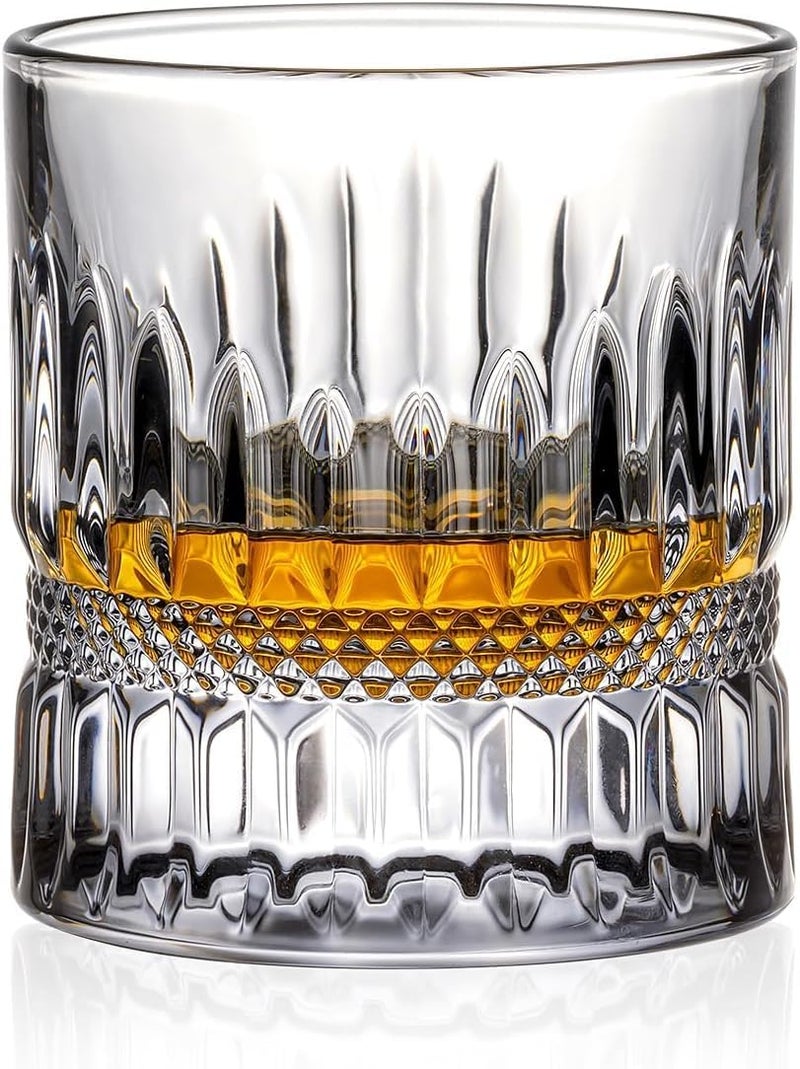 AZLVERA Crystal Whiskey Glasses 200ml Old Fashioned Tumblers Set of 2 Cut Glass Design - Image 5